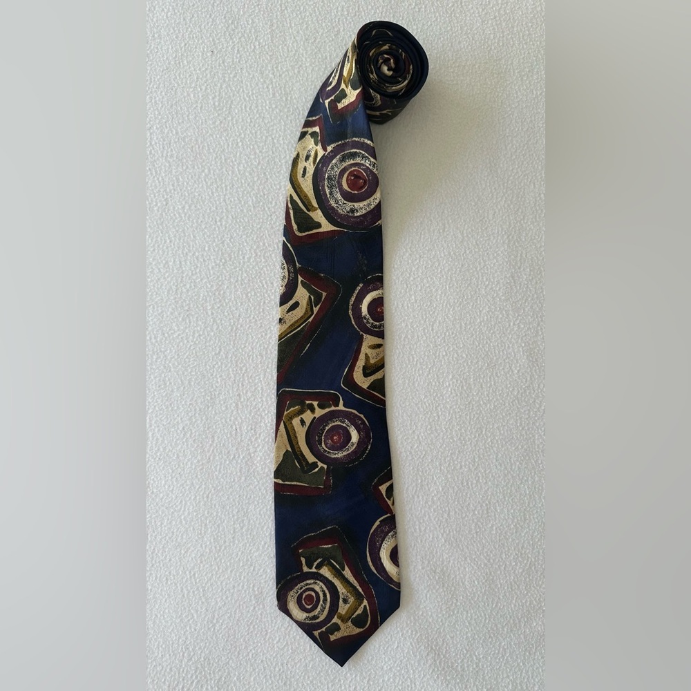 Christian Dior Monsieur Jacquard Abstract 100% Italian Silk Luxury Tie USA Made